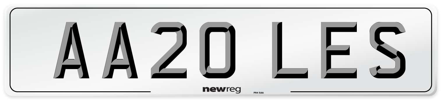 AA20 LES Number Plate from New Reg